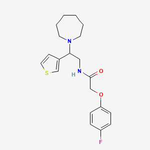 molecular formula C20H25FN2O2S B2846327 N-(2-(azepan-1-yl)-2-(thiophen-3-yl)ethyl)-2-(4-fluorophenoxy)acetamide CAS No. 946328-22-9