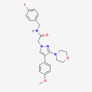molecular formula C23H25FN4O3 B2846339 N-(4-fluorobenzyl)-2-(4-(4-methoxyphenyl)-3-morpholino-1H-pyrazol-1-yl)acetamide CAS No. 1286702-33-7