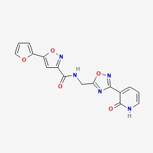 5-(furan-2-yl)-N-((3-(2-oxo-1,2-dihydropyridin-3-yl)-1,2,4-oxadiazol-5-yl)methyl)isoxazole-3-carboxamide