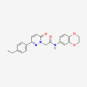 molecular formula C22H21N3O4 B2846353 N-(2,3-dihydro-1,4-benzodioxin-6-yl)-2-[3-(4-ethylphenyl)-6-oxo-1,6-dihydropyridazin-1-yl]acetamide CAS No. 941883-00-7