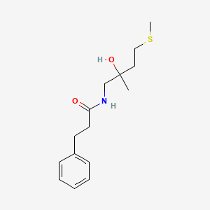 molecular formula C15H23NO2S B2846355 N-(2-hydroxy-2-methyl-4-(methylthio)butyl)-3-phenylpropanamide CAS No. 1396747-50-4