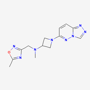 molecular formula C13H16N8O B2846359 N-methyl-N-[(5-methyl-1,2,4-oxadiazol-3-yl)methyl]-1-{[1,2,4]triazolo[4,3-b]pyridazin-6-yl}azetidin-3-amine CAS No. 2199907-11-2