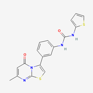 1-(3-(7-methyl-5-oxo-5H-thiazolo[3,2-a]pyrimidin-3-yl)phenyl)-3-(thiophen-2-yl)urea