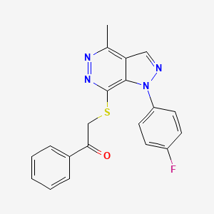 2-((1-(4-fluorophenyl)-4-methyl-1H-pyrazolo[3,4-d]pyridazin-7-yl)thio)-1-phenylethanone