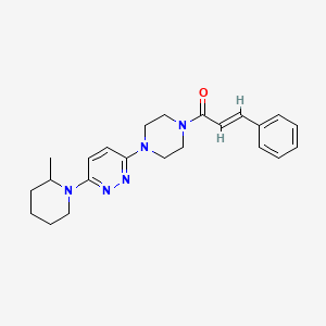 (E)-1-(4-(6-(2-methylpiperidin-1-yl)pyridazin-3-yl)piperazin-1-yl)-3-phenylprop-2-en-1-one