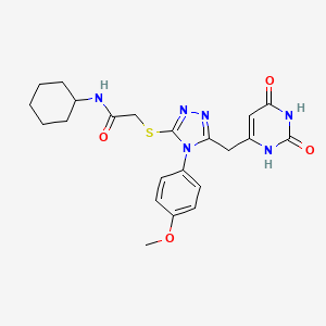 N-cyclohexyl-2-((5-((2,6-dioxo-1,2,3,6-tetrahydropyrimidin-4-yl)methyl)-4-(4-methoxyphenyl)-4H-1,2,4-triazol-3-yl)thio)acetamide