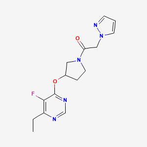 1-(3-((6-ethyl-5-fluoropyrimidin-4-yl)oxy)pyrrolidin-1-yl)-2-(1H-pyrazol-1-yl)ethanone