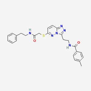 4-methyl-N-(2-(6-((2-oxo-2-(phenethylamino)ethyl)thio)-[1,2,4]triazolo[4,3-b]pyridazin-3-yl)ethyl)benzamide