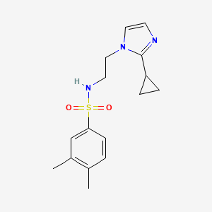 molecular formula C16H21N3O2S B2846391 N-(2-(2-cyclopropyl-1H-imidazol-1-yl)ethyl)-3,4-dimethylbenzenesulfonamide CAS No. 2034234-66-5