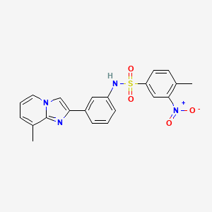 4-methyl-N-(3-(8-methylimidazo[1,2-a]pyridin-2-yl)phenyl)-3-nitrobenzenesulfonamide