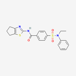 N-(5,6-dihydro-4H-cyclopenta[d]thiazol-2-yl)-4-(N-ethyl-N-phenylsulfamoyl)benzamide