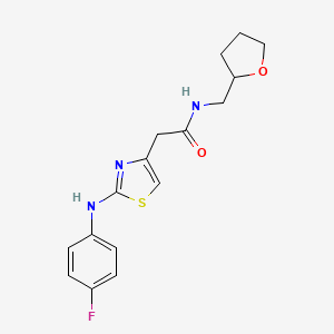 2-(2-((4-fluorophenyl)amino)thiazol-4-yl)-N-((tetrahydrofuran-2-yl)methyl)acetamide
