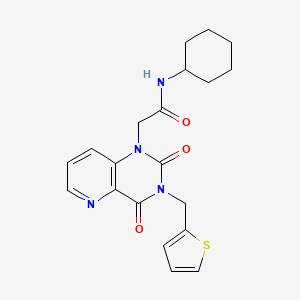 molecular formula C20H22N4O3S B2846410 N-cyclohexyl-2-(2,4-dioxo-3-(thiophen-2-ylmethyl)-3,4-dihydropyrido[3,2-d]pyrimidin-1(2H)-yl)acetamide CAS No. 955523-77-0