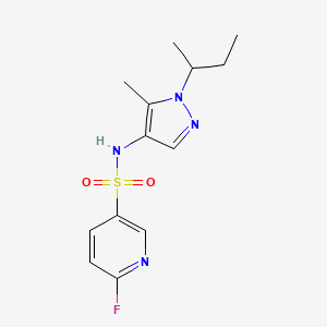 molecular formula C13H17FN4O2S B2846411 N-(1-Butan-2-yl-5-methylpyrazol-4-yl)-6-fluoropyridine-3-sulfonamide CAS No. 2128700-82-1