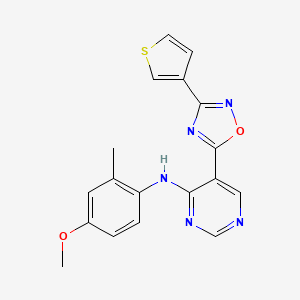 N-(4-methoxy-2-methylphenyl)-5-(3-(thiophen-3-yl)-1,2,4-oxadiazol-5-yl)pyrimidin-4-amine