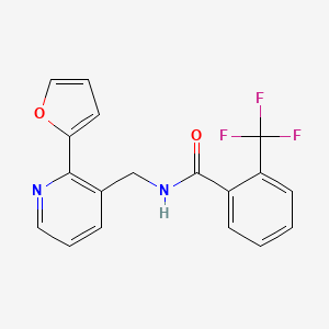 N-((2-(furan-2-yl)pyridin-3-yl)methyl)-2-(trifluoromethyl)benzamide