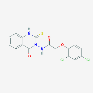 2-(2,4-dichlorophenoxy)-N-(4-oxo-2-sulfanylidene-1H-quinazolin-3-yl)acetamide