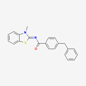 4-benzyl-N-(3-methyl-1,3-benzothiazol-2-ylidene)benzamide