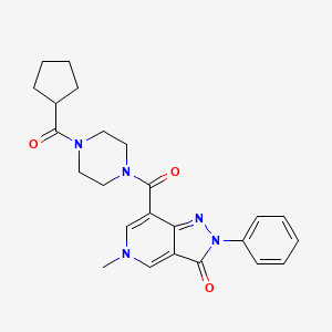 7-(4-(cyclopentanecarbonyl)piperazine-1-carbonyl)-5-methyl-2-phenyl-2H-pyrazolo[4,3-c]pyridin-3(5H)-one