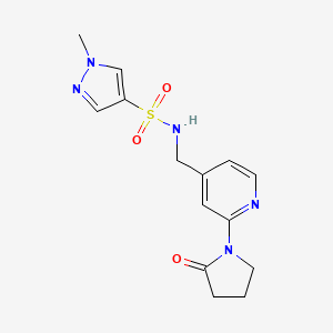 1-methyl-N-((2-(2-oxopyrrolidin-1-yl)pyridin-4-yl)methyl)-1H-pyrazole-4-sulfonamide
