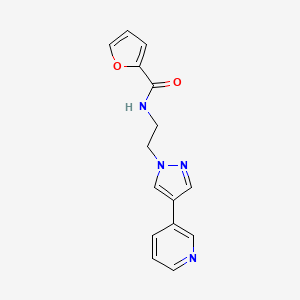 molecular formula C15H14N4O2 B2846432 N-{2-[4-(pyridin-3-yl)-1H-pyrazol-1-yl]ethyl}furan-2-carboxamide CAS No. 2097924-91-7