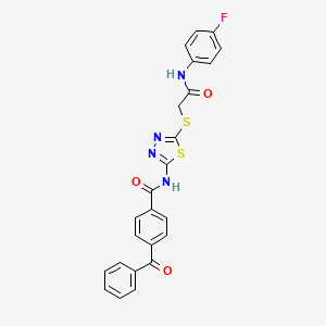 4-benzoyl-N-[5-[2-(4-fluoroanilino)-2-oxoethyl]sulfanyl-1,3,4-thiadiazol-2-yl]benzamide