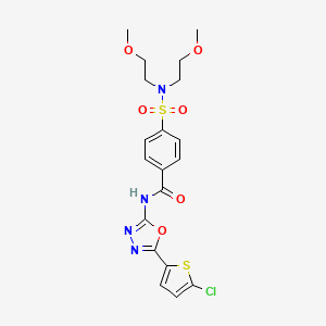 molecular formula C19H21ClN4O6S2 B2846440 4-[双(2-甲氧基乙基)磺酰基]-N-[5-(5-氯噻吩-2-基)-1,3,4-噁二唑-2-基]苯甲酰胺 CAS No. 533872-39-8