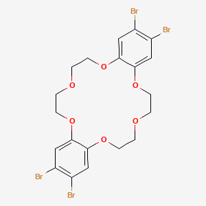 molecular formula C20H20Br4O6 B2846442 2,3,13,14-Tetrabromo-6,7,9,10,17,18,20,21-octahydrodibenzo[b,k][1,4,7,10,13,16]hexaoxacyclooctadecine CAS No. 40100-11-6