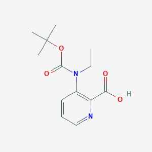 molecular formula C13H18N2O4 B2846443 3-[Ethyl-[(2-methylpropan-2-yl)oxycarbonyl]amino]pyridine-2-carboxylic acid CAS No. 2248345-47-1