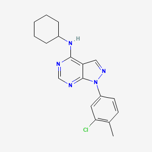 molecular formula C18H20ClN5 B2846444 1-(3-chloro-4-methylphenyl)-N-cyclohexyl-1H-pyrazolo[3,4-d]pyrimidin-4-amine CAS No. 890890-75-2