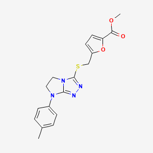 methyl 5-(((7-(p-tolyl)-6,7-dihydro-5H-imidazo[2,1-c][1,2,4]triazol-3-yl)thio)methyl)furan-2-carboxylate