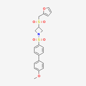 molecular formula C21H21NO6S2 B2846457 3-((Furan-2-ylmethyl)sulfonyl)-1-((4'-methoxy-[1,1'-biphenyl]-4-yl)sulfonyl)azetidine CAS No. 1796970-66-5
