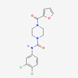 molecular formula C16H15Cl2N3O3 B2846463 N-(3,4-dichlorophenyl)-4-(furan-2-carbonyl)piperazine-1-carboxamide CAS No. 305337-17-1