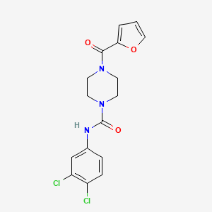 molecular formula C16H15Cl2N3O3 B2846463 N-(3,4-Dichlorophenyl)(4-(2-furylcarbonyl)piperazinyl)formamide CAS No. 305337-17-1