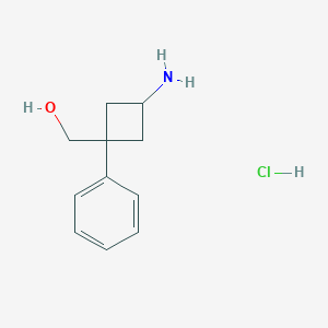 molecular formula C11H16ClNO B2846466 [Rac-(1r,3r)-3-amino-1-phenylcyclobutyl]methanol hydrochloride CAS No. 2126144-63-4