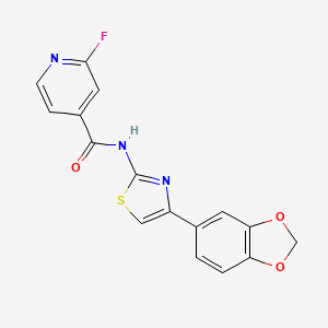 molecular formula C16H10FN3O3S B2846467 N-[4-(2H-1,3-benzodioxol-5-yl)-1,3-thiazol-2-yl]-2-fluoropyridine-4-carboxamide CAS No. 1333763-81-7