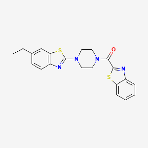 molecular formula C21H20N4OS2 B2846469 Benzo[d]thiazol-2-yl(4-(6-ethylbenzo[d]thiazol-2-yl)piperazin-1-yl)methanone CAS No. 897467-92-4