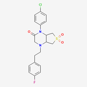 1-(4-chlorophenyl)-4-(4-fluorophenethyl)hexahydrothieno[3,4-b]pyrazin-2(1H)-one 6,6-dioxide