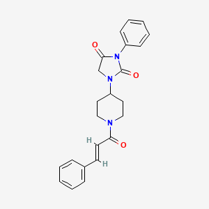 molecular formula C23H23N3O3 B2846477 (E)-1-(1-cinnamoylpiperidin-4-yl)-3-phenylimidazolidine-2,4-dione CAS No. 2035036-59-8