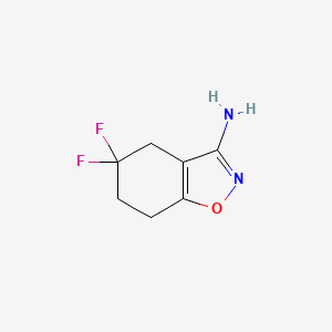 molecular formula C7H8F2N2O B2846484 5,5-Difluoro-4,5,6,7-tetrahydro-1,2-benzoxazol-3-amine CAS No. 1783608-43-4