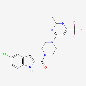 (5-chloro-1H-indol-2-yl)(4-(2-methyl-6-(trifluoromethyl)pyrimidin-4-yl)piperazin-1-yl)methanone