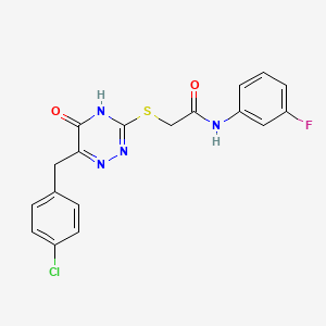 2-((6-(4-chlorobenzyl)-5-oxo-4,5-dihydro-1,2,4-triazin-3-yl)thio)-N-(3-fluorophenyl)acetamide