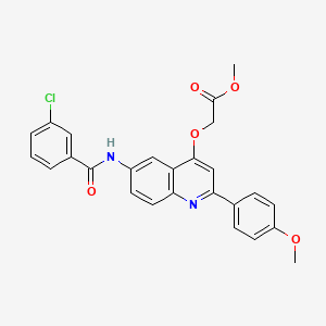 Methyl 2-((6-(3-chlorobenzamido)-2-(4-methoxyphenyl)quinolin-4-yl)oxy)acetate