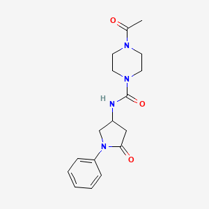 4-acetyl-N-(5-oxo-1-phenylpyrrolidin-3-yl)piperazine-1-carboxamide