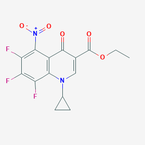 molecular formula C15H11F3N2O5 B028465 Ethyl 1-cyclopropyl-6,7,8-trifluoro-5-nitro-4-oxo-1,4-dihydroquinoline-3-carboxylate CAS No. 103772-12-9