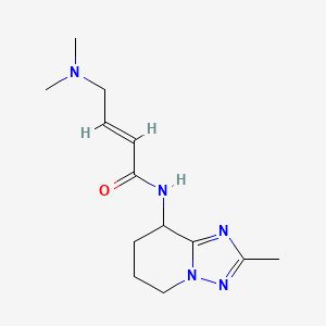 molecular formula C13H21N5O B2846501 (E)-4-(Dimethylamino)-N-(2-methyl-5,6,7,8-tetrahydro-[1,2,4]triazolo[1,5-a]pyridin-8-yl)but-2-enamide CAS No. 2411332-40-4
