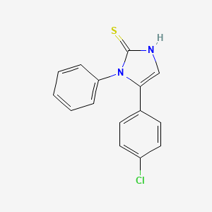 molecular formula C15H11ClN2S B2846503 5-(4-chlorophenyl)-1-phenyl-1H-imidazole-2-thiol CAS No. 852389-04-9
