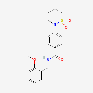 4-(1,1-dioxothiazinan-2-yl)-N-[(2-methoxyphenyl)methyl]benzamide
