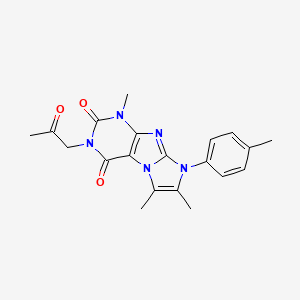 molecular formula C20H21N5O3 B2846512 4,7,8-Trimethyl-6-(4-methylphenyl)-2-(2-oxopropyl)purino[7,8-a]imidazole-1,3-dione CAS No. 876670-33-6