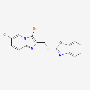 2-(((3-Bromo-6-chloroimidazo[1,2-a]pyridin-2-yl)methyl)thio)benzo[d]oxazole